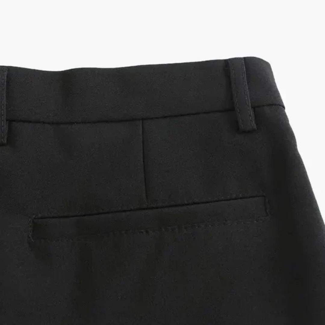 Pantalones Vestir Hombre Algodón Corte Recto Tiro Medio