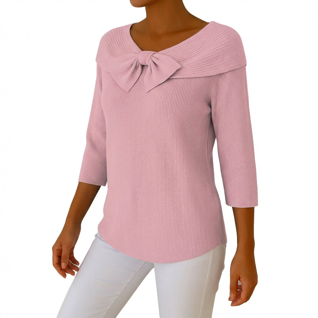 Jersey Mujer con Lazo Manga Tres Cuartos