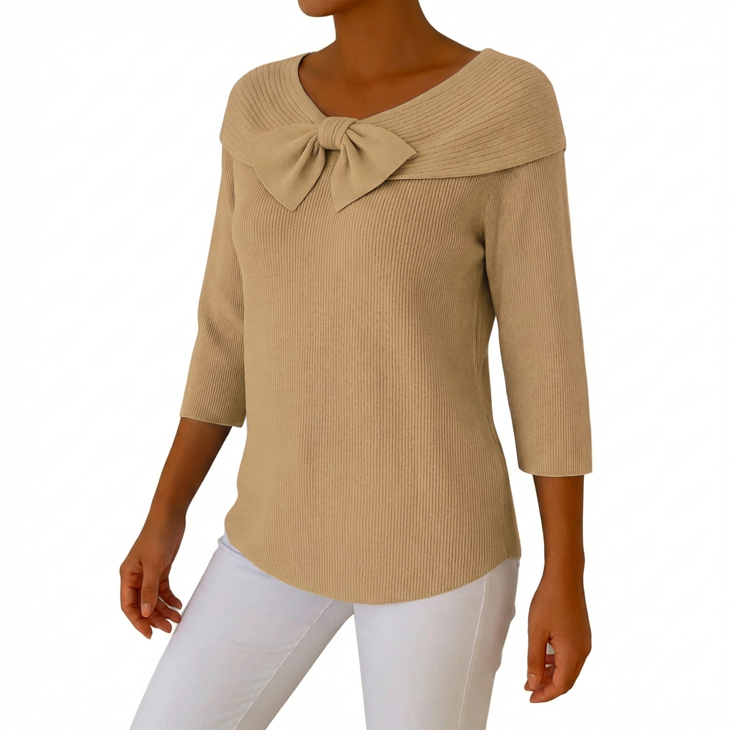 Jersey Mujer con Lazo Manga Tres Cuartos