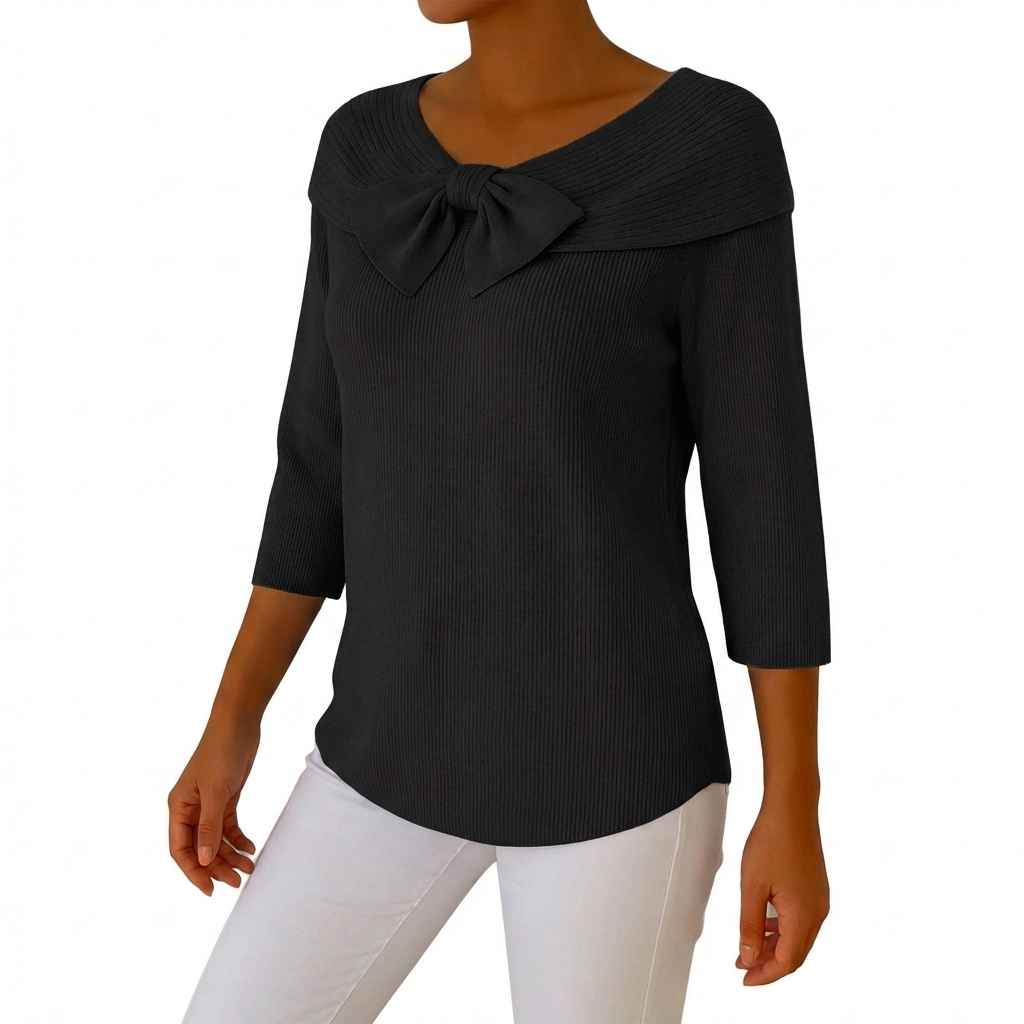Jersey Mujer con Lazo Manga Tres Cuartos