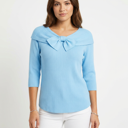 Jersey Mujer con Lazo Manga Tres Cuartos - Mavetta