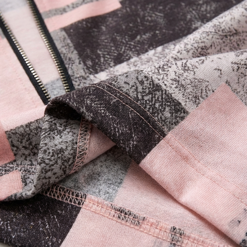 Sudadera Mujer Patchwork Media Cremallera Ajuste Regular