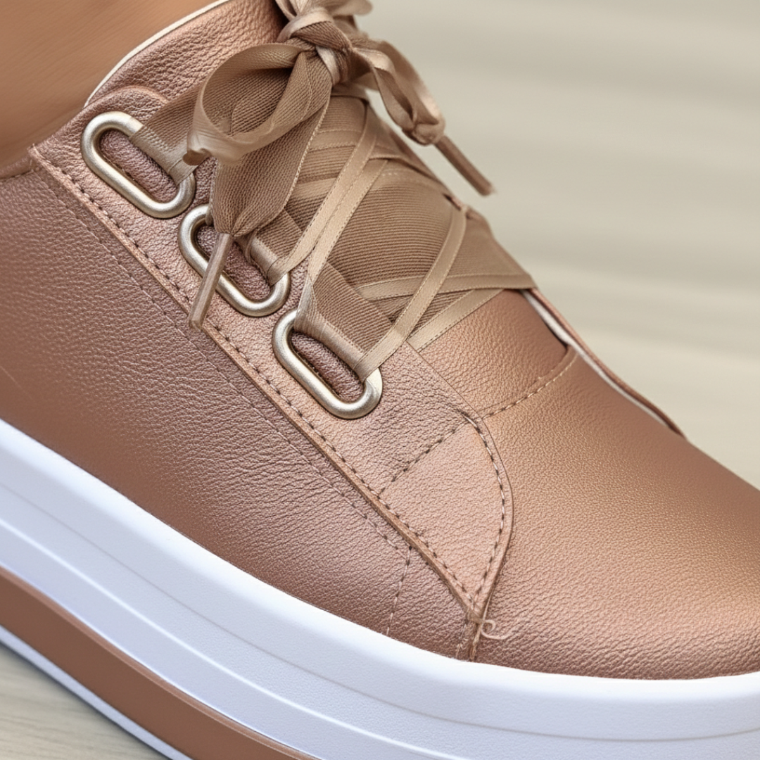 Zapatillas Plataforma Mujer Cordones Ojales Metálicos Suela Alta