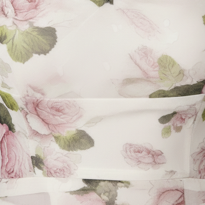 Vestido Midi Mujer Tirantes Escote Recto Falda con Vuelo Estampado