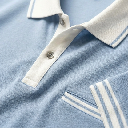 Camiseta polo hombre con cuello y puños de contraste clásico