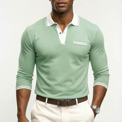 Camiseta polo hombre con cuello y puños de contraste clásico