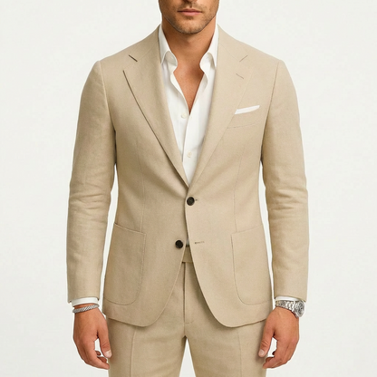 Traje Dos Piezas Hombre con Solapa Clásica y Botones Ajuste Smart