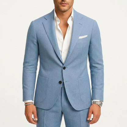 Traje Dos Piezas Hombre con Solapa Clásica y Botones Ajuste Smart