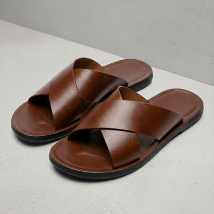 Sandalias Slide Unisex Tiras Cruzadas Suela Plana