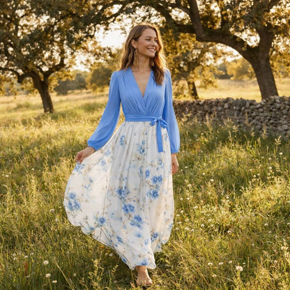 Vestido Maxi Mujer Manga Larga Ajuste Holgado