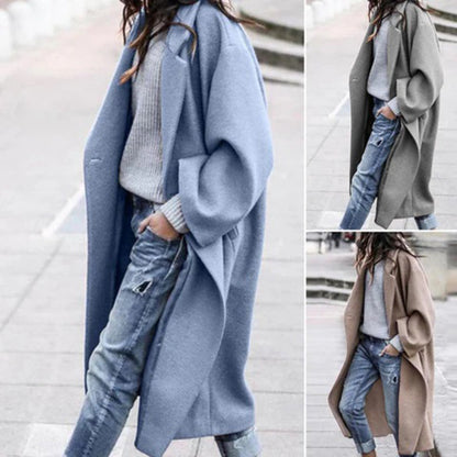 Abrigo Invierno Mujer de Lana Ajuste Clásico