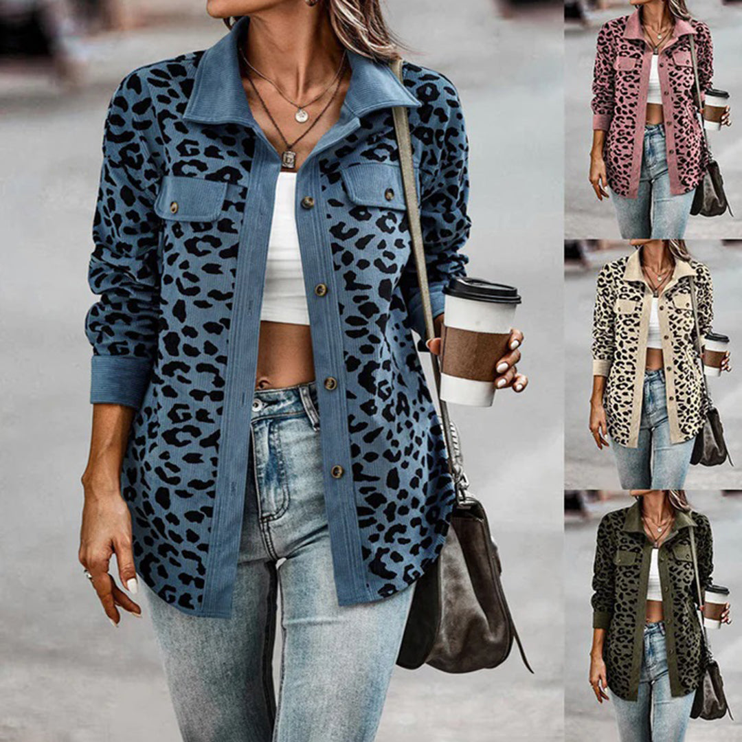 Blazer Mujer Estampado Animal Ajuste Entallado - Mavetta