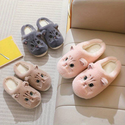 Zapatillas de casa Mujer diseño gato cálidas y cómodas