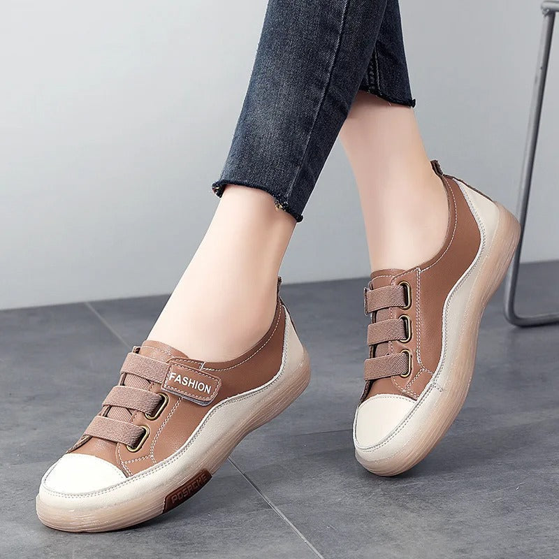 Zapatillas Mujer con Bandas Elásticas y Material Textil