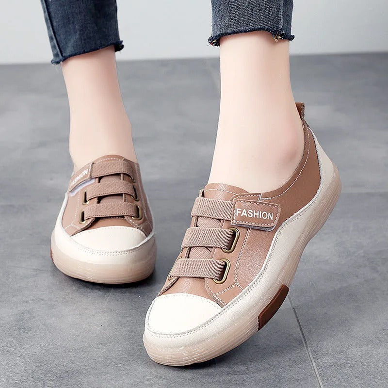 Zapatillas Mujer con Bandas Elásticas y Material Textil
