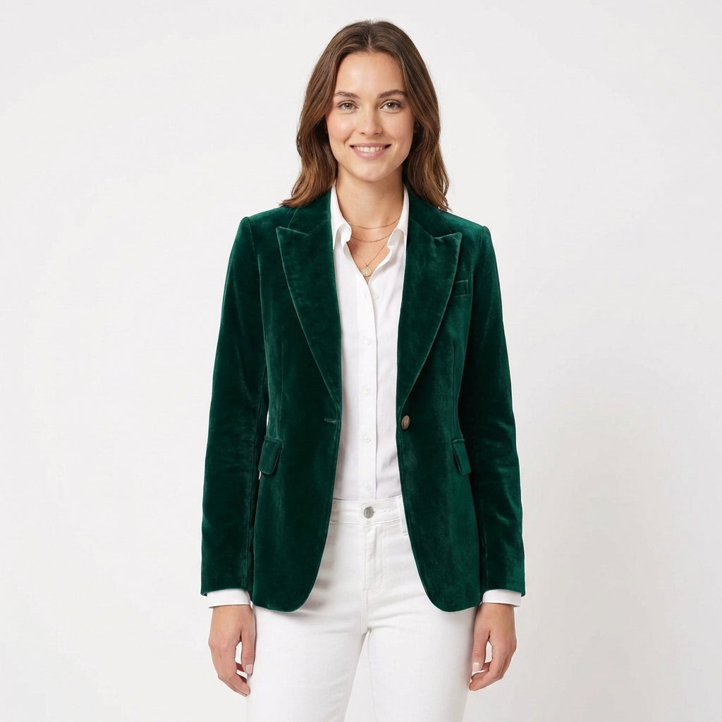 Blazer Mujer Entallado Un Botón Elegante