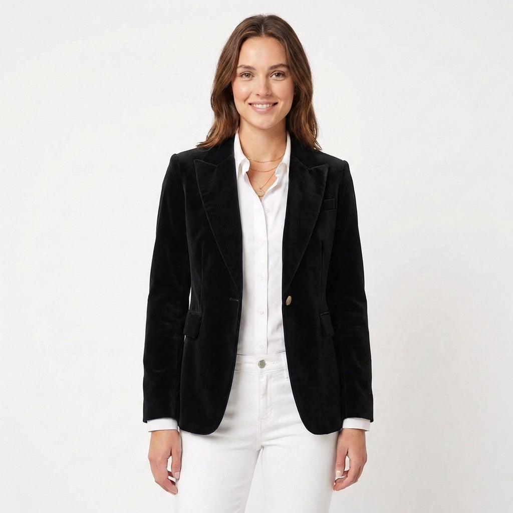 Blazer Mujer Entallado Un Botón Elegante