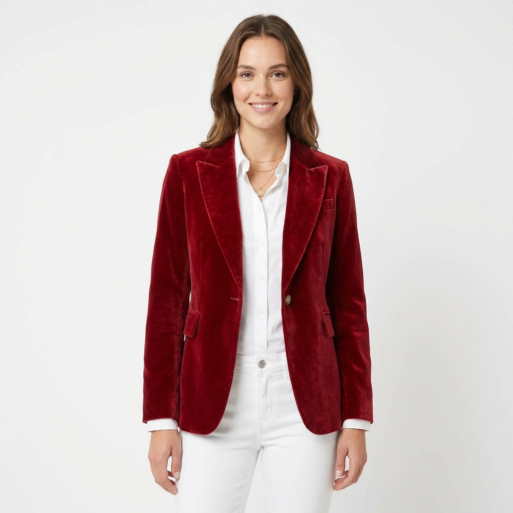 Blazer Mujer Entallado Un Botón Elegante - Mavetta