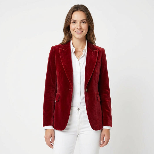Blazer Mujer Entallado Un Botón Elegante - Mavetta