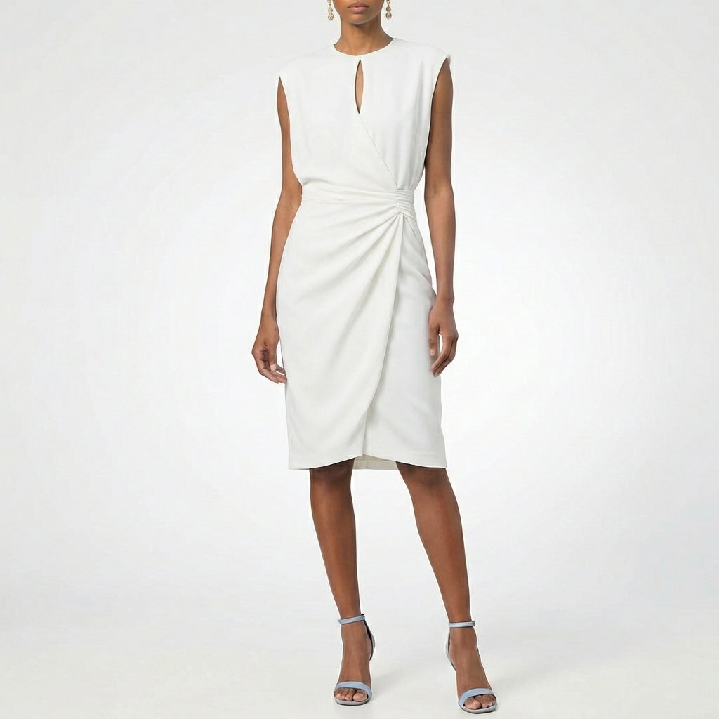 Vestido Midi Mujer Drapeado Ajuste Sofisticado