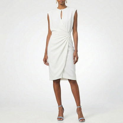 Vestido Midi Mujer Drapeado Ajuste Sofisticado