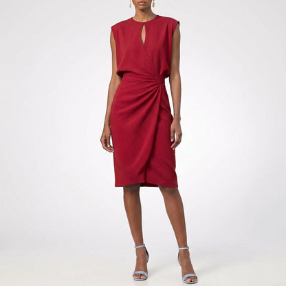 Vestido Midi Mujer Drapeado Ajuste Sofisticado