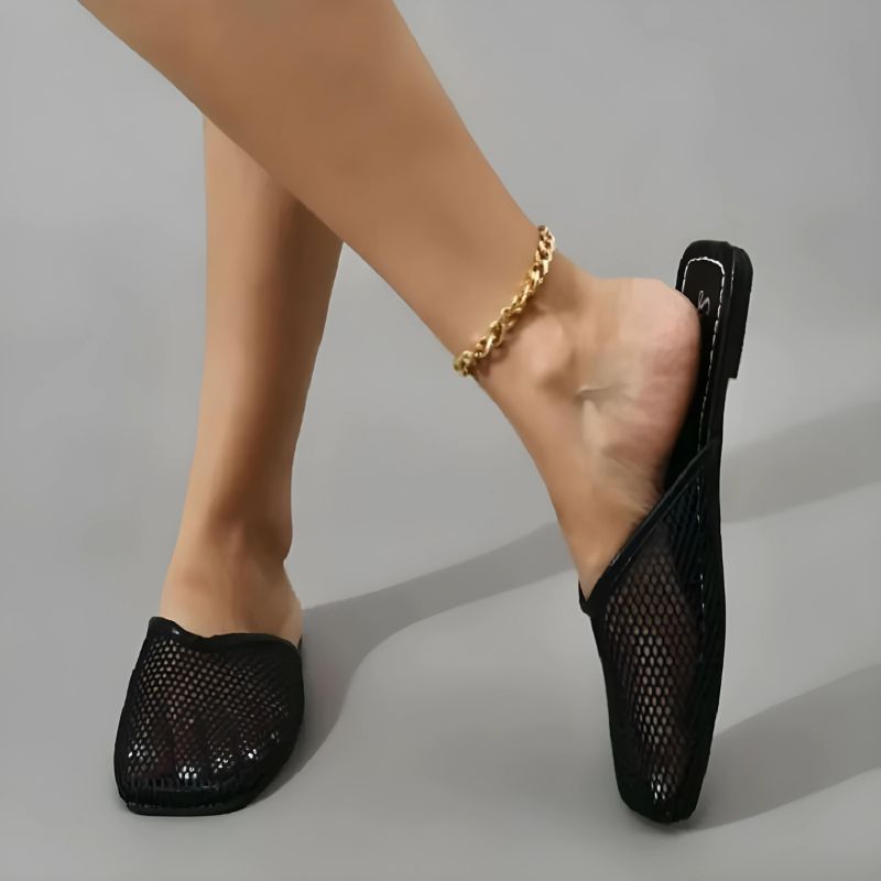 Mocasines Mujer de Malla Transparente y Punta Cuadrada - Mavetta