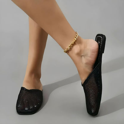 Mocasines Mujer de Malla Transparente y Punta Cuadrada - Mavetta