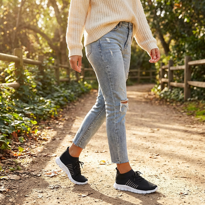 Zapatillas Mujer de Punto con Cordones Casual