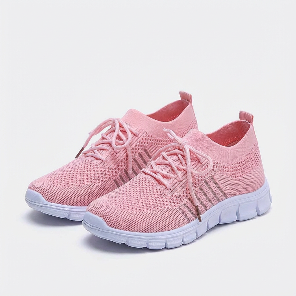 Zapatillas Mujer de Punto con Cordones Casual