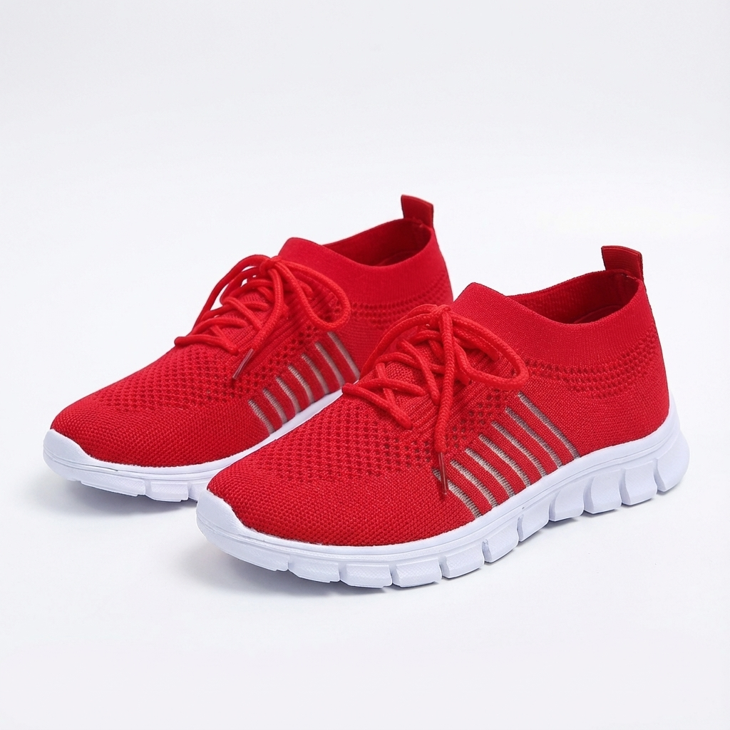 Zapatillas Mujer de Punto con Cordones Casual