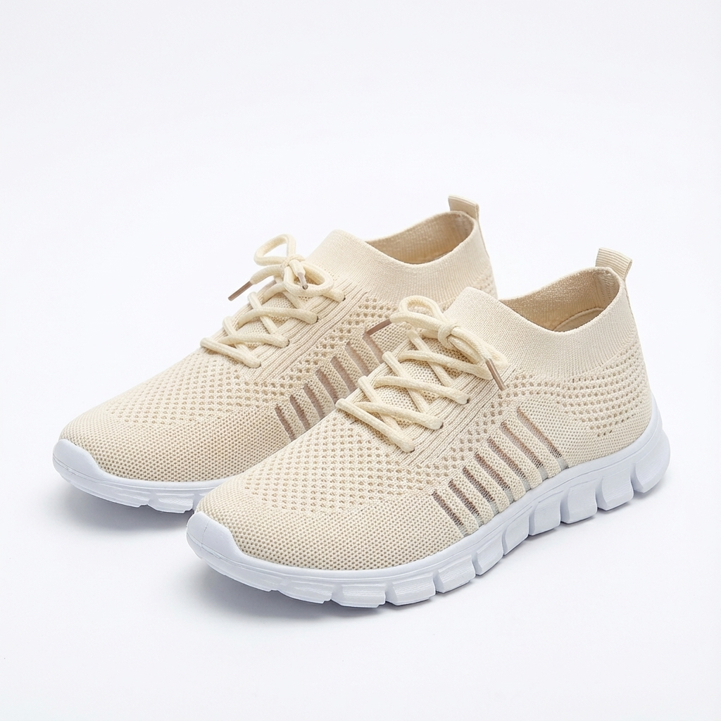 Zapatillas Mujer de Punto con Cordones Casual