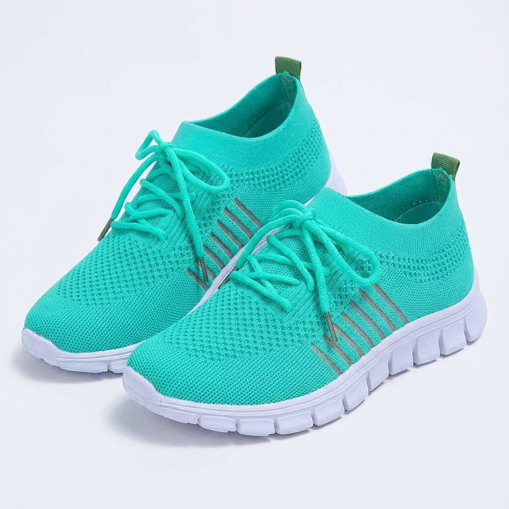 Zapatillas Mujer de Punto con Cordones Casual