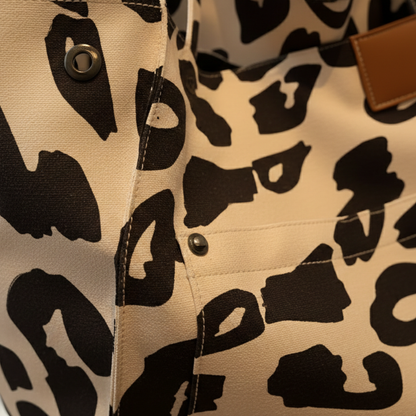 Bolso Shopper Mujer Estampado Animal Asa Doble Grande