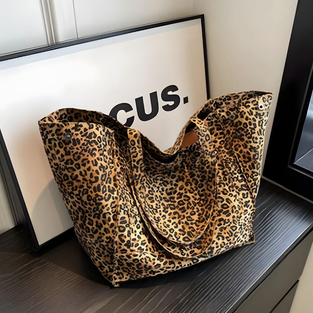 Bolso Shopper Mujer Estampado Animal Asa Doble Grande