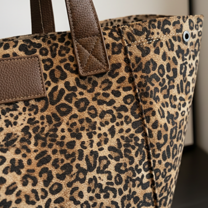 Bolso Shopper Mujer Estampado Animal Asa Doble Grande