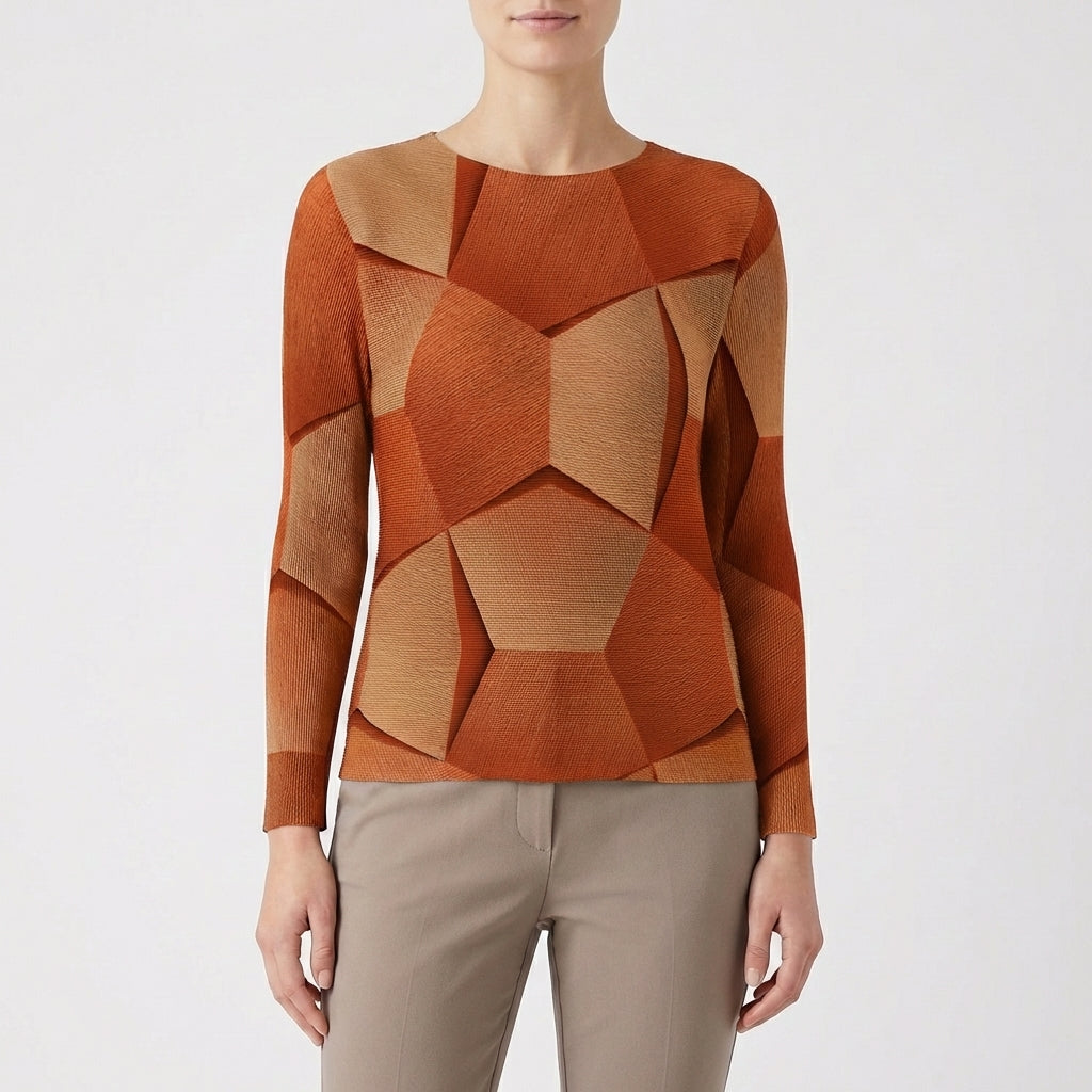 Jersey Mujer Estampado Geométrico Tejido 3D
