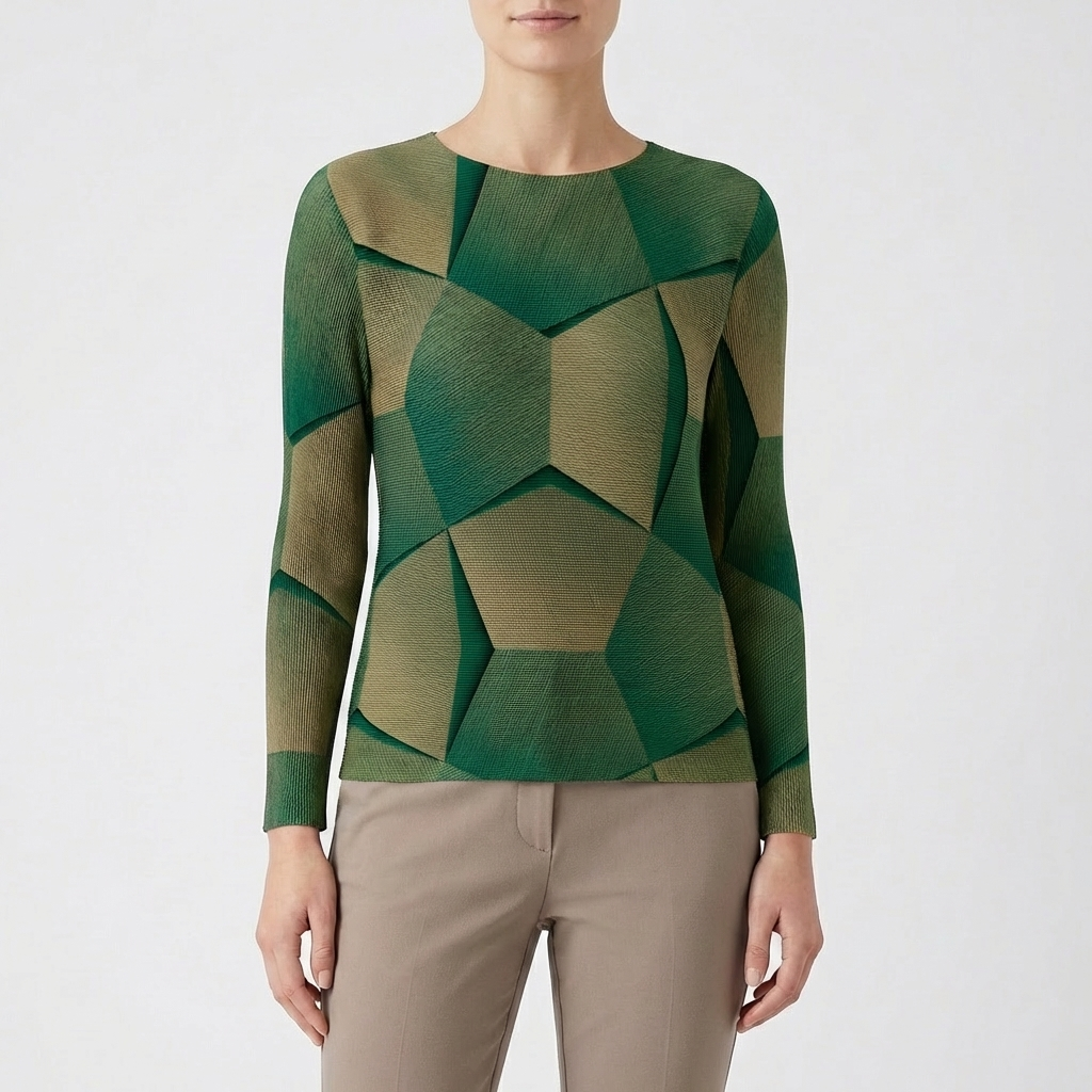 Jersey Mujer Estampado Geométrico Tejido 3D