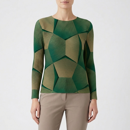 Jersey Mujer Estampado Geométrico Tejido 3D
