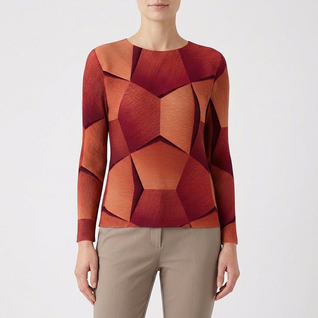 Jersey Mujer Estampado Geométrico Tejido 3D