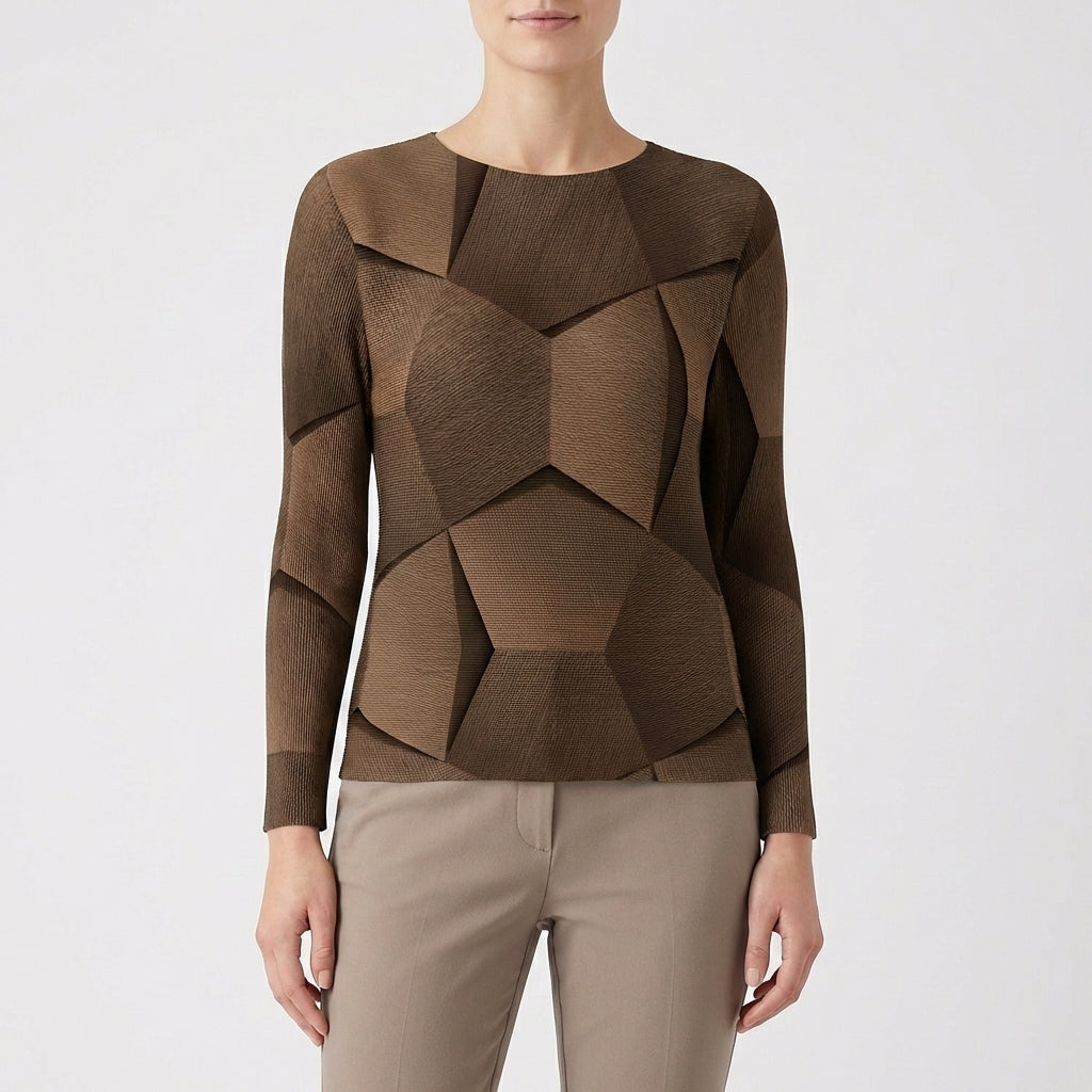 Jersey Mujer Estampado Geométrico Tejido 3D