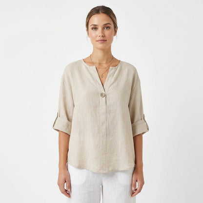 Blusa Mujer Cuello Mao Holgada - Mavetta