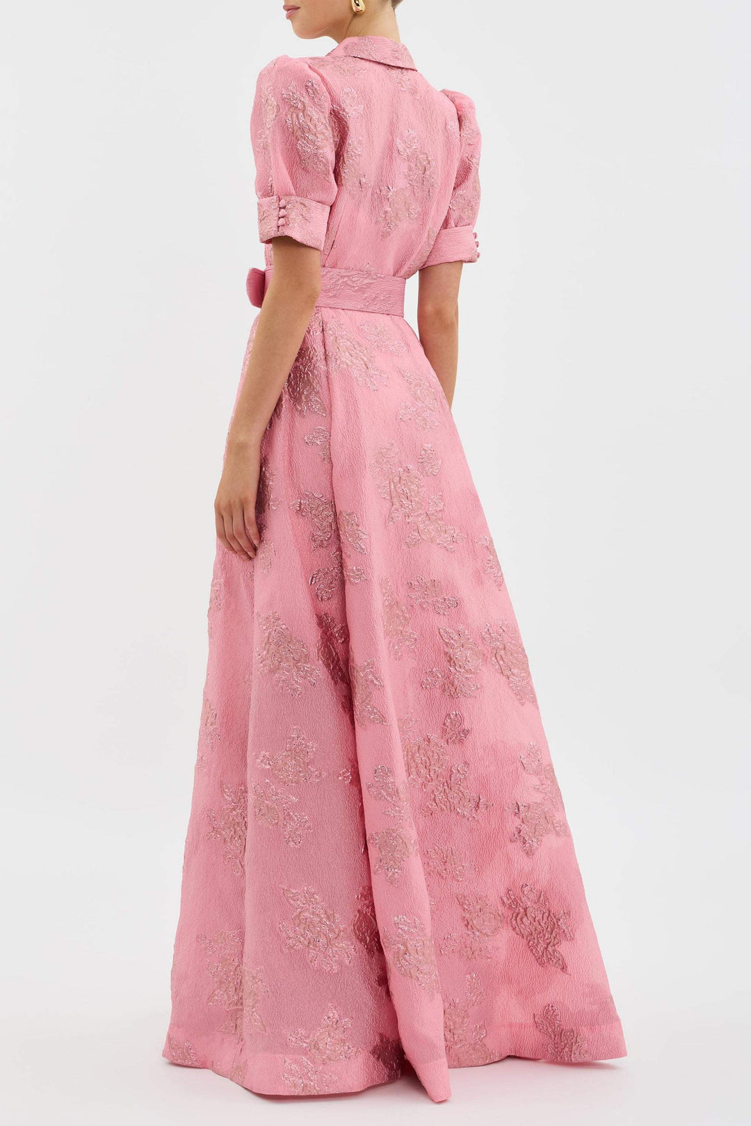Vestido Mujer Elegante Manga Corta Abullonada