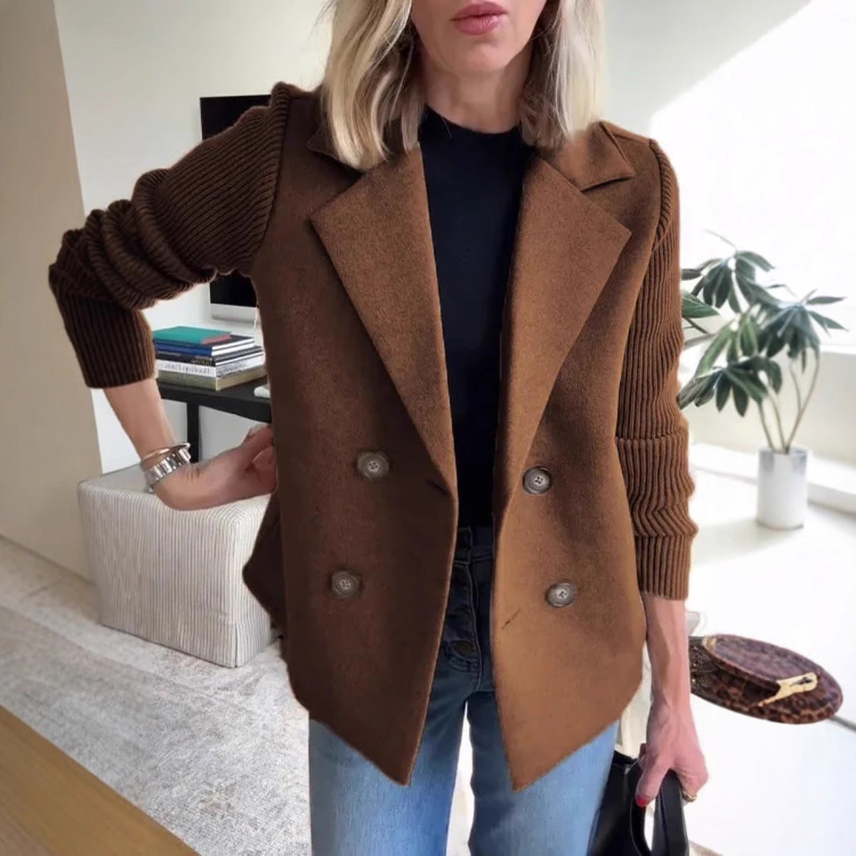 Blazer Mujer Oversize Doble Botonadura Ajuste Amplio - Mavetta