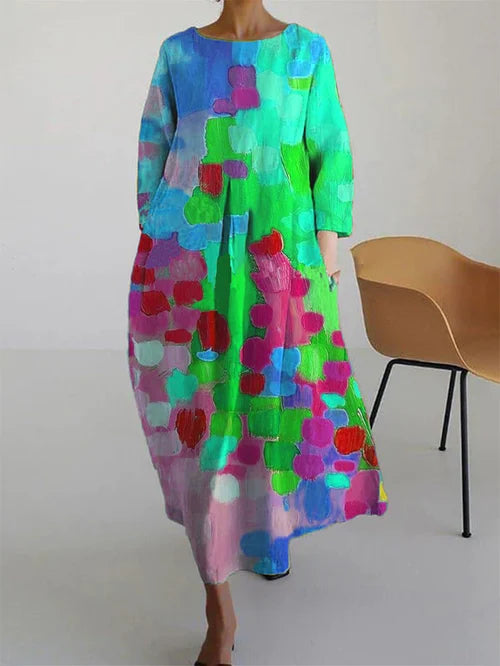 Vestido maxi mujer de tejido ligero estilo relajado