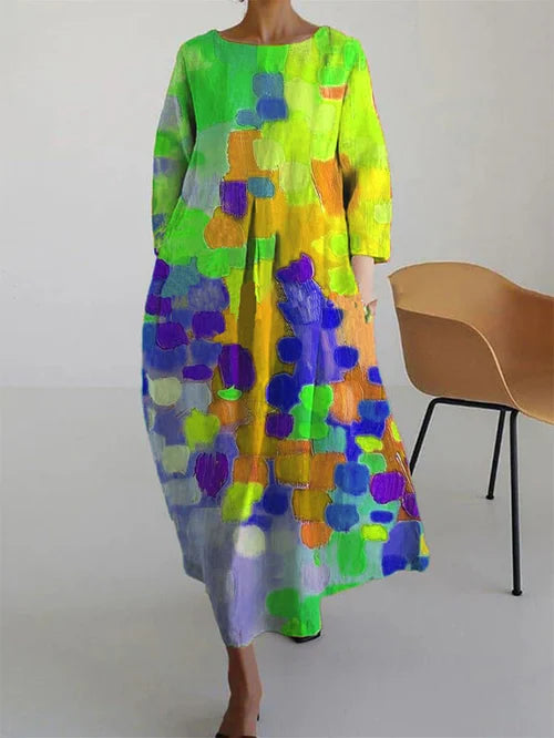 Vestido maxi mujer de tejido ligero estilo relajado