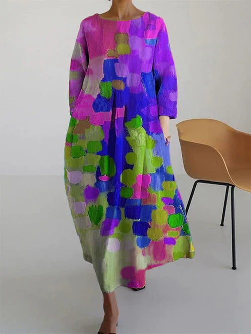 Vestido maxi mujer de tejido ligero estilo relajado - Mavetta