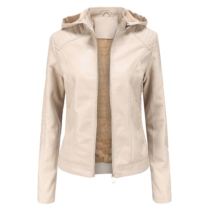 Chaqueta Mujer de Cuero Versátil Corte Ajustado