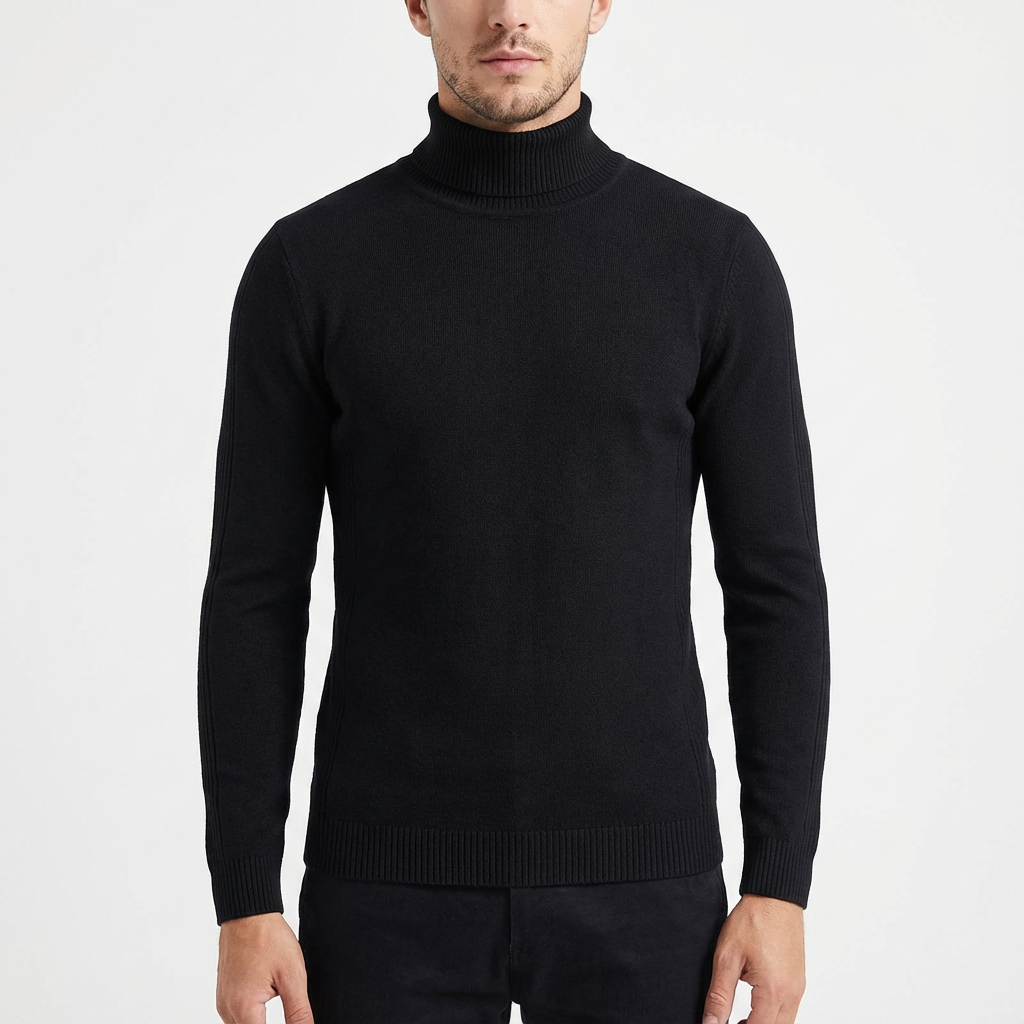 Suéter Hombre Cuello Alto Ajustado