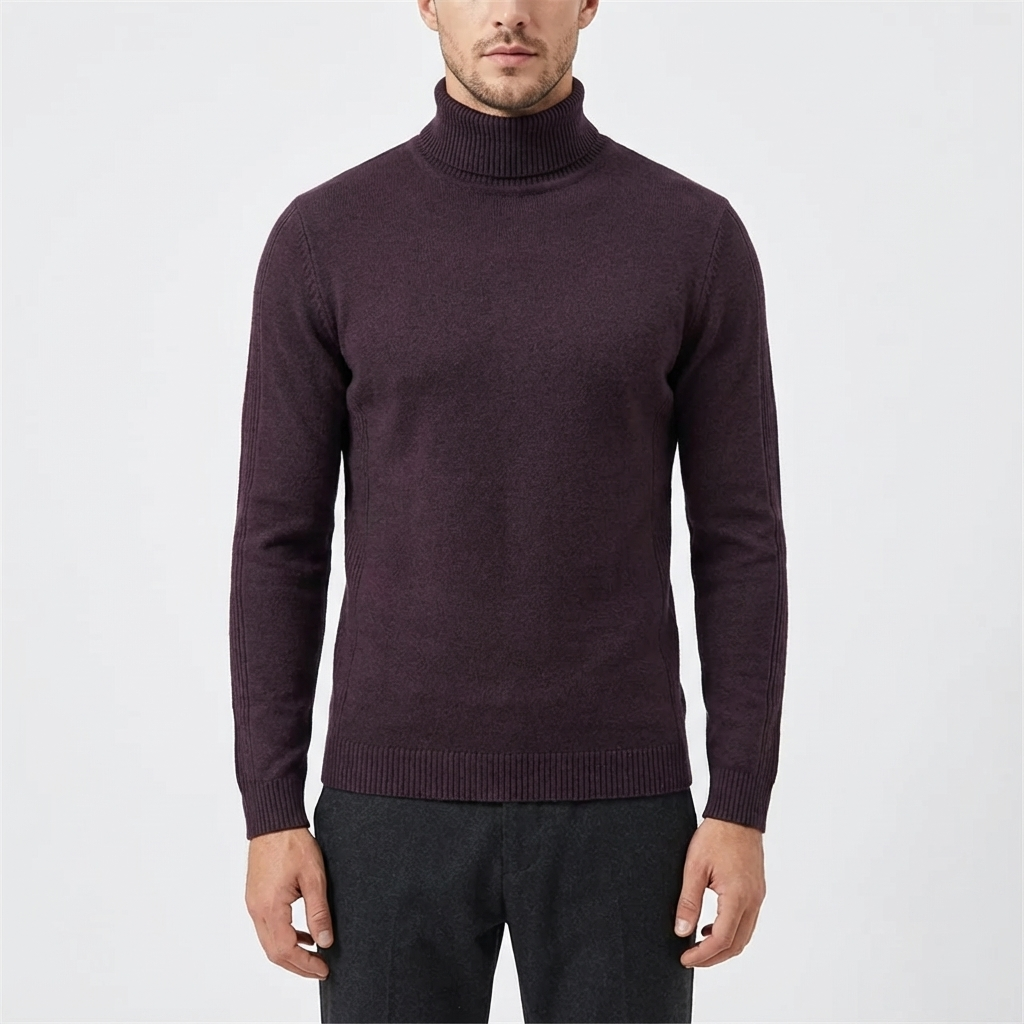 Suéter Hombre Cuello Alto Ajustado